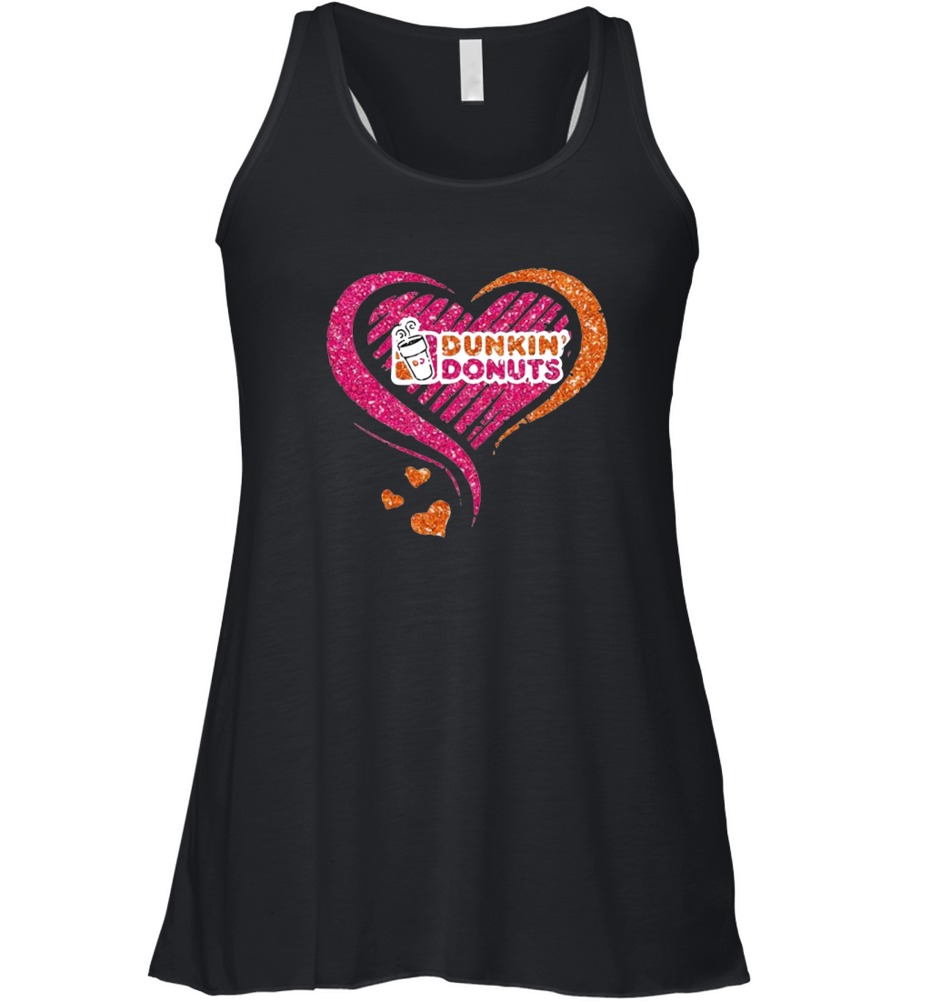 Love Dunkin Donuts Logo Hearts Diamond Women's Flowy Tank Top