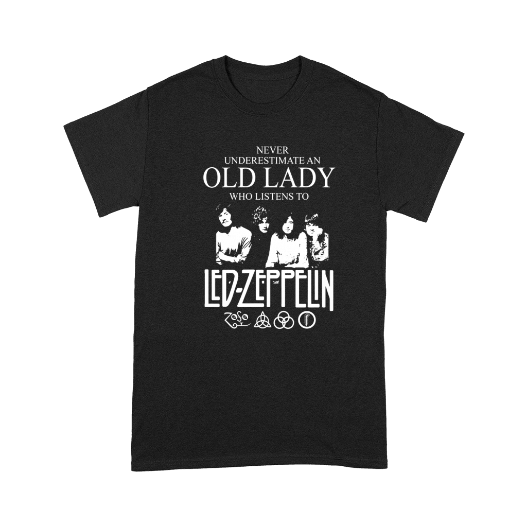 Never Underestimate An Old Lady Who Listens To Led Zeppelin Premium T-shirt