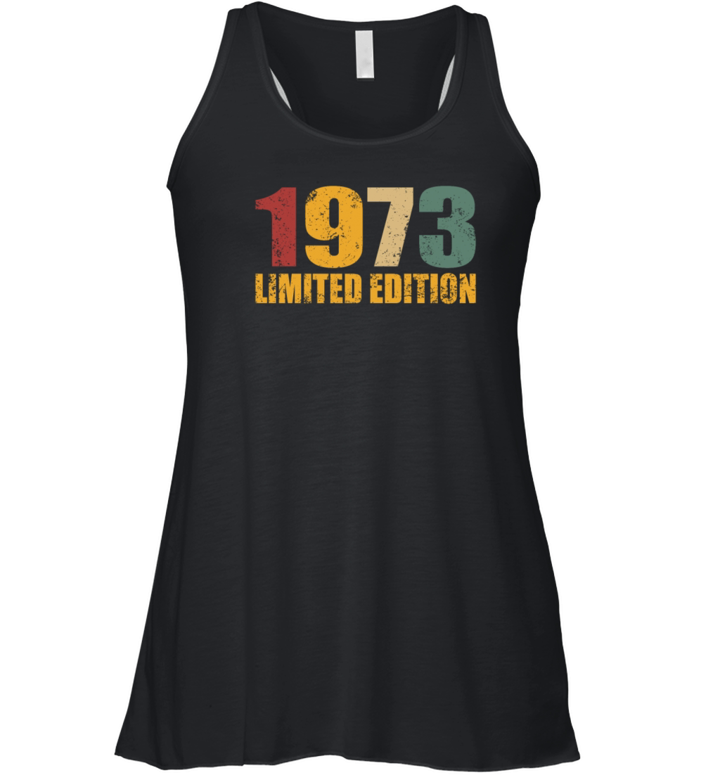 50th birthday vintage 1973 limited edition Women's Flowy Tank Top