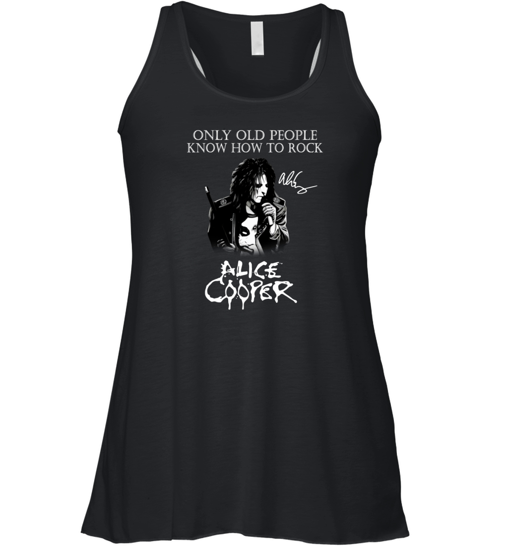 Alice Cooper only old people know how to rock signature Women's Flowy Tank Top