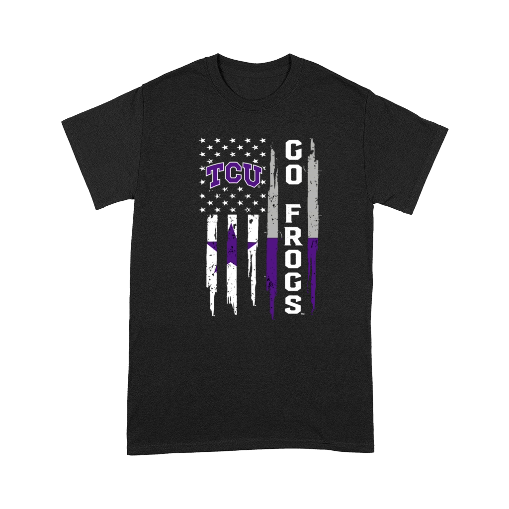 Go TCU Horned Frogs American Flag Premium T-shirt