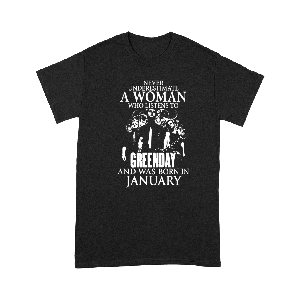 Never Underestimate A Woman Who Listens To Greenday And Was Born In February Premium T-shirt