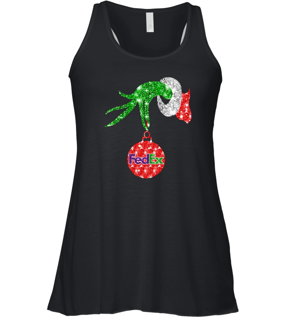 Grinch Santa holdings FedEx ornament Christmas Women's Flowy Tank Top