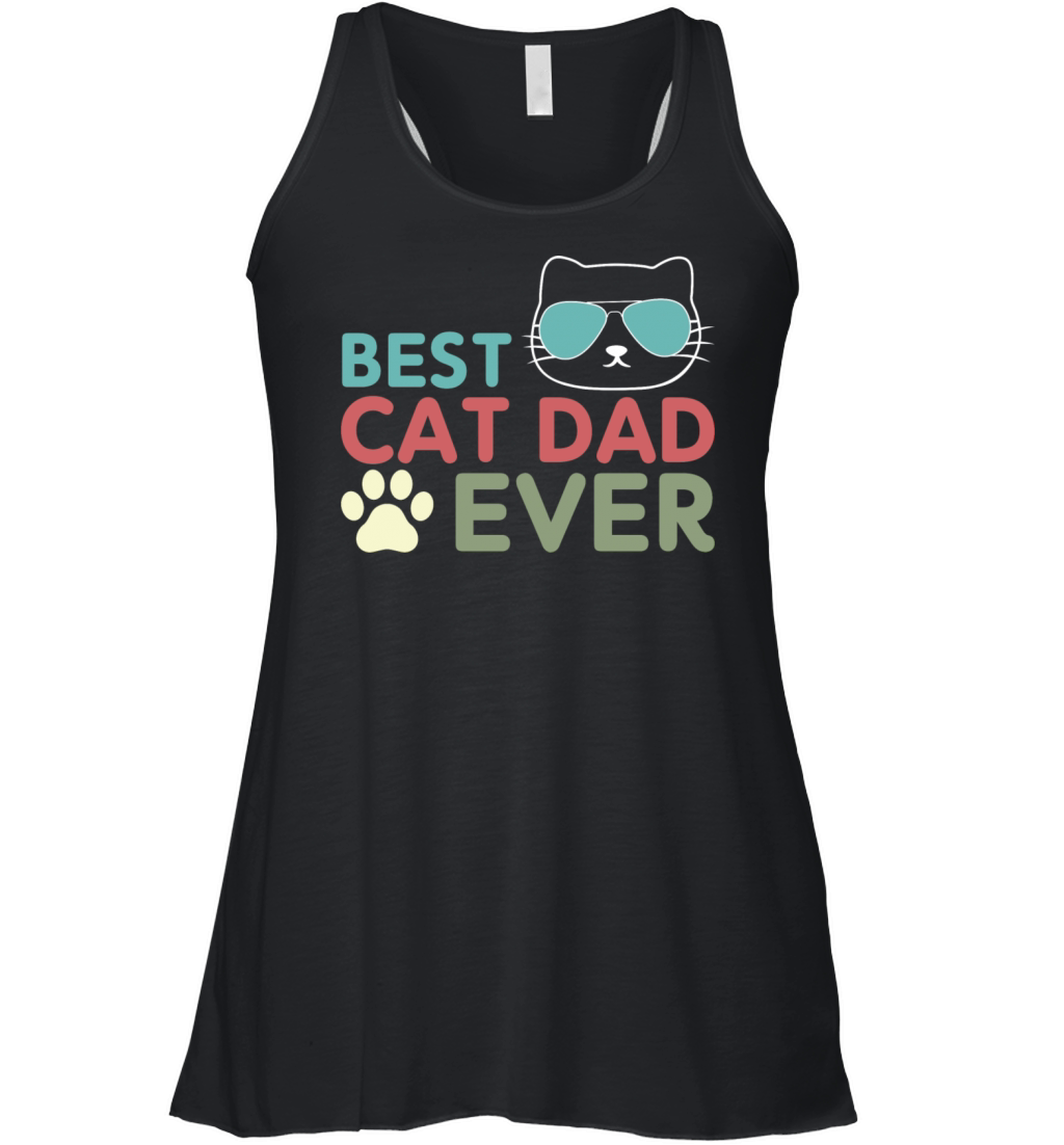 Vintage Best Cat Dad Ever Cat Daddy Gift Women's Flowy Tank Top