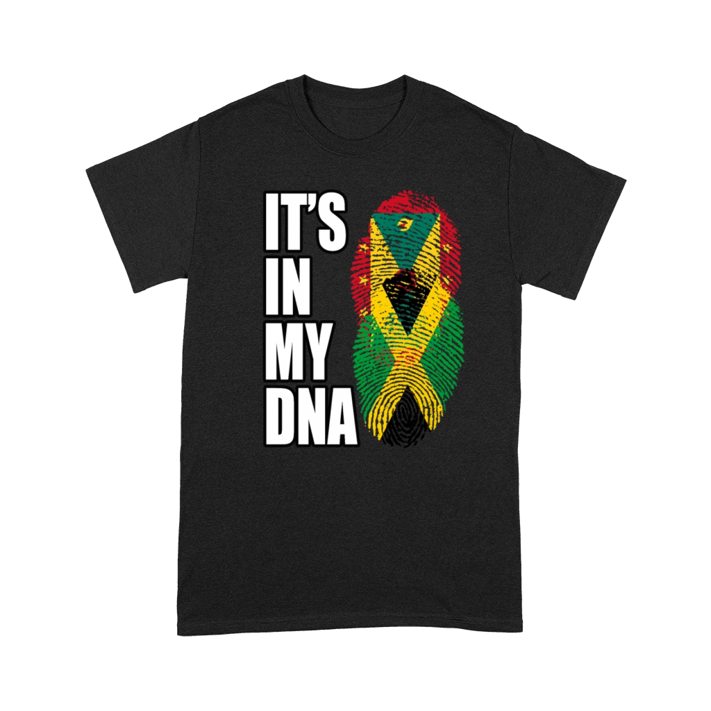 Grenadian And Jamaican Mix Heritage DNA Flag Premium T-shirt