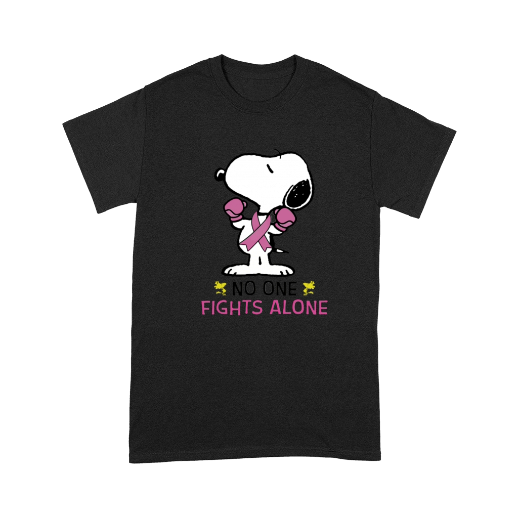 Snoopy no one fights alone Breast Cancer Awareness shirt Premium T-shirt