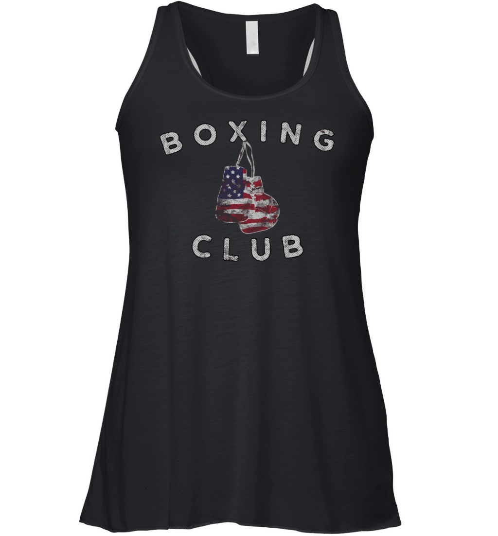 Boxing Club Vintage Us Flag Boxing Gloves Women's Flowy Tank Top