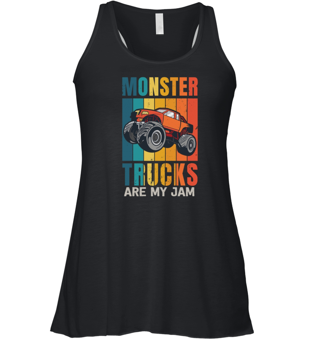 Monster Trucks Are My Jam Vintage Retro Women's Flowy Tank Top