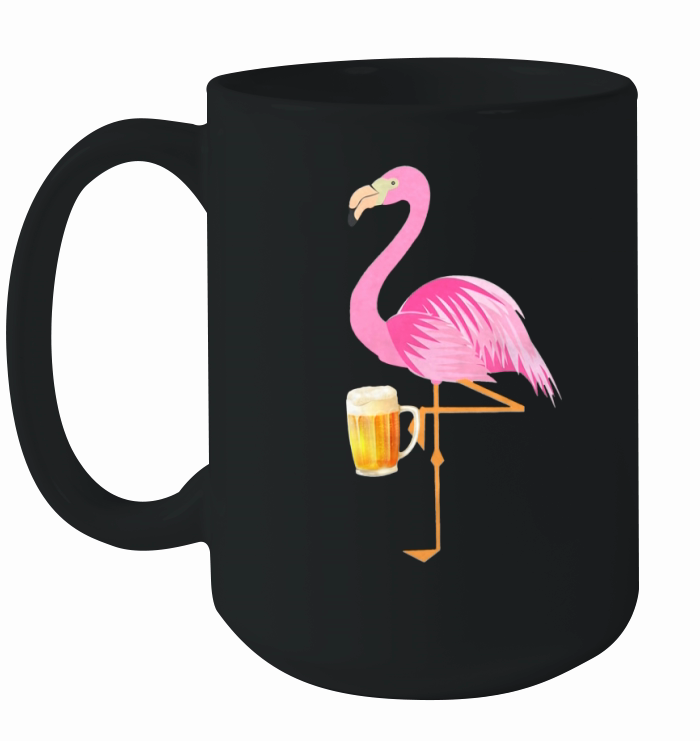 Flamingo Drinking Beer – Pink Flamingo Gift shirt Ceramic Mug