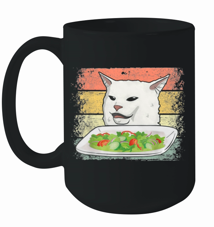 Smudge The Cat Women Yelling At A Cat Meme Vintage shirt Ceramic Mug