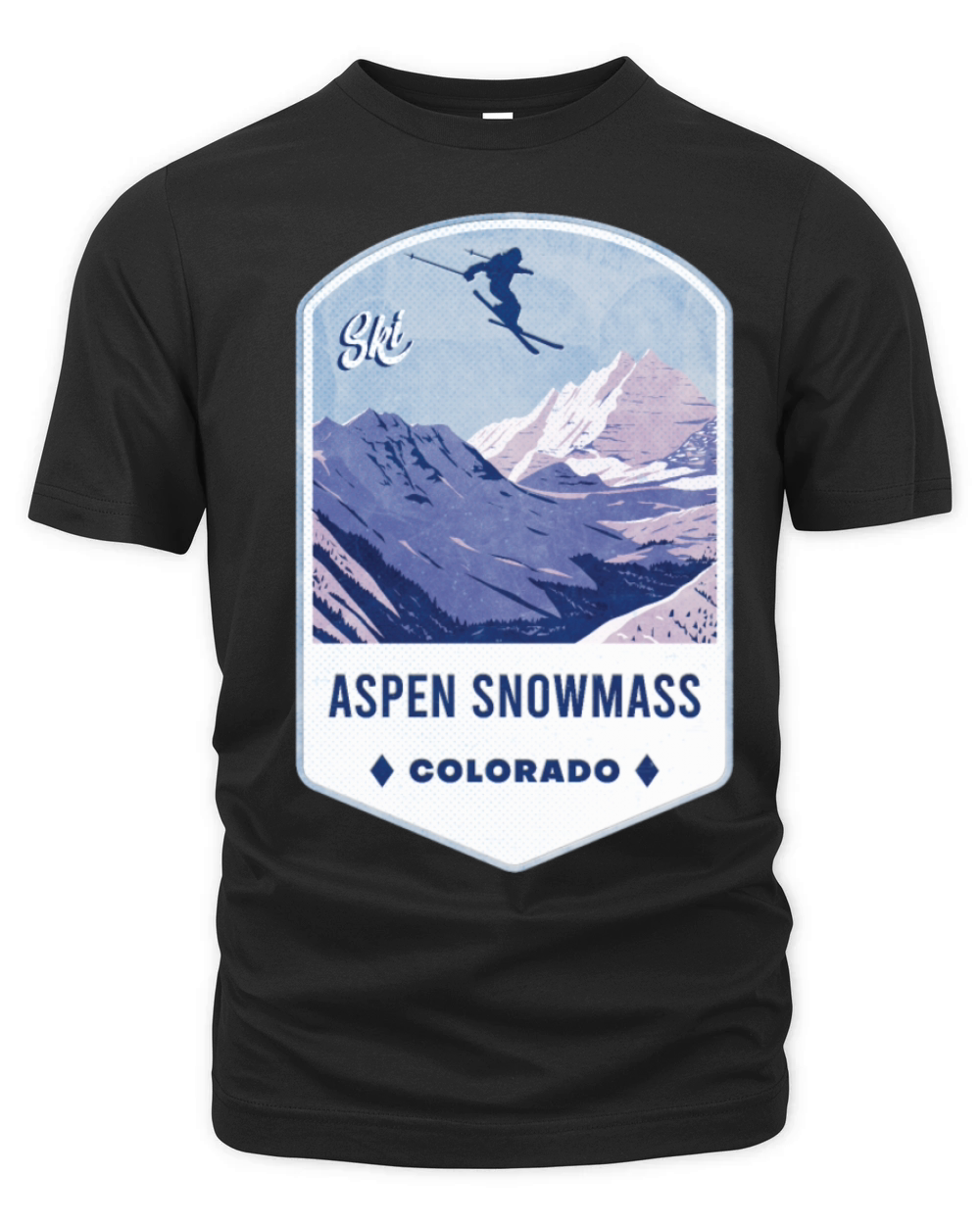 Aspen Snowmass Colorado Ski Badge Organic Unisex T-shirt