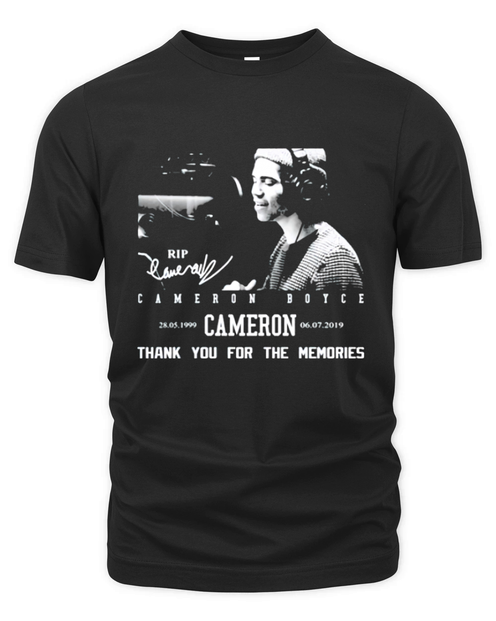 Rip Cameron Boyce 1999-2019 signature thank you for the memories shirt Organic Unisex T-shirt