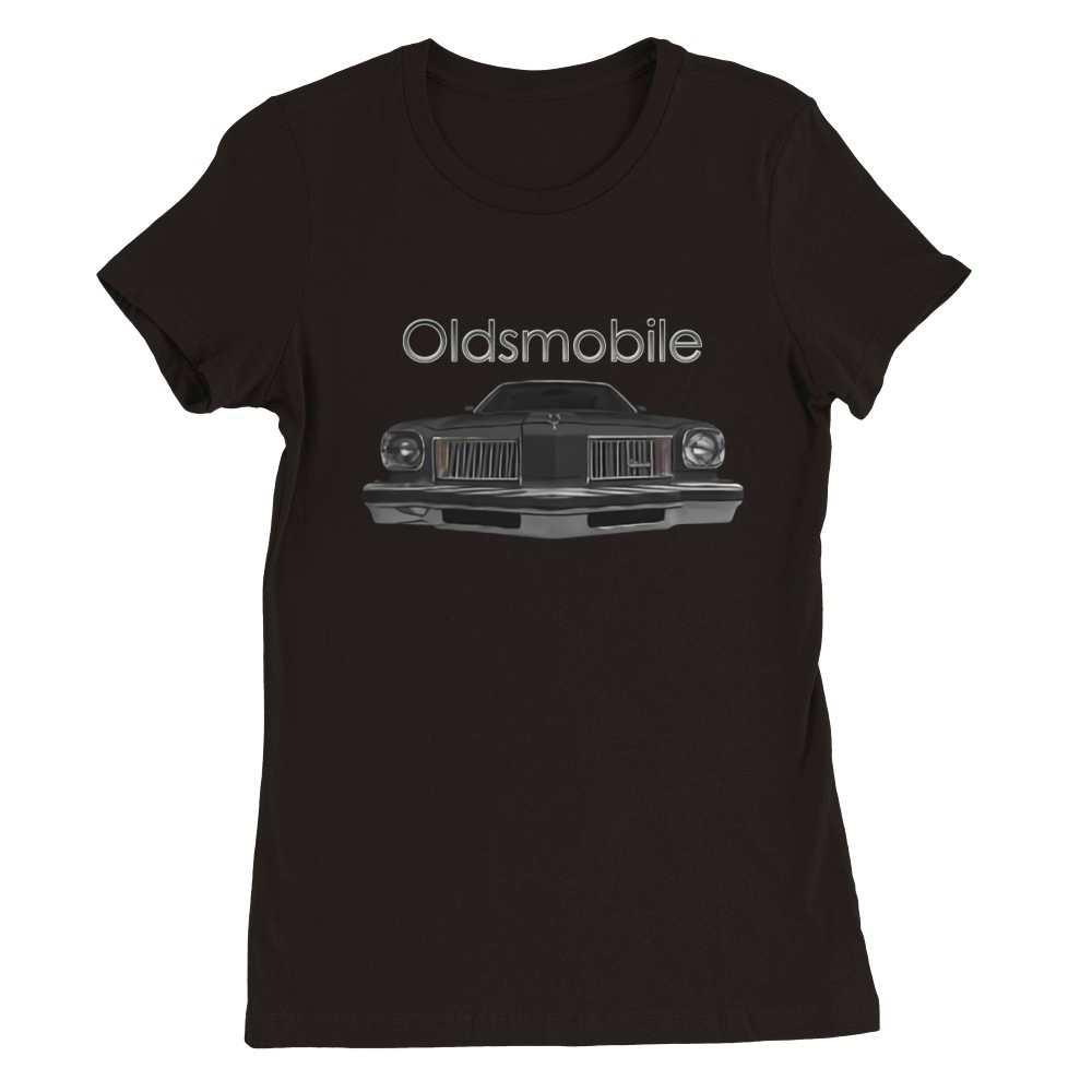 1975 Oldsmobile Hurst Front Black Premium Womens Crewneck T-shirt