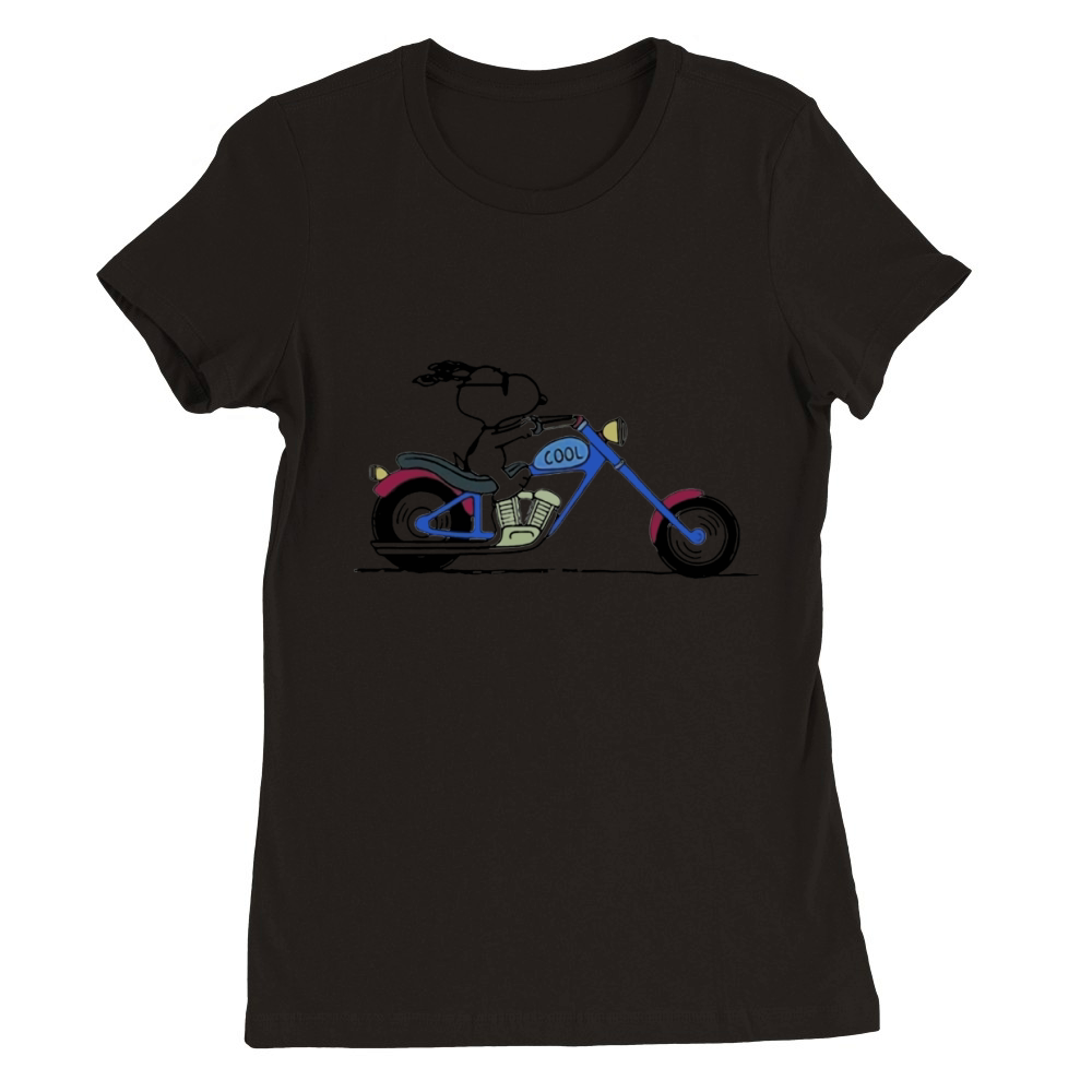 Cool Snoopy riding motorcycle Peanuts Premium Womens Crewneck T-shirt