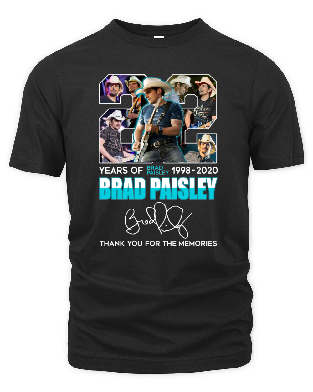 Brad Paisley 22 years of 1998 2020 thank you for the memories signature Organic Unisex T-shirt