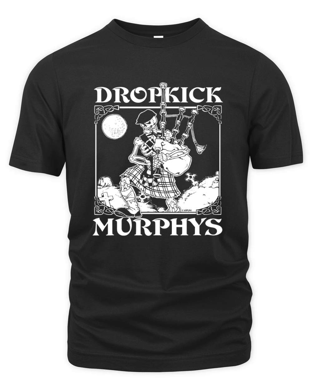 DROPKICK MURPHYS VINTAGE SKELETON PIPER SLIM FIT Organic Unisex T-shirt