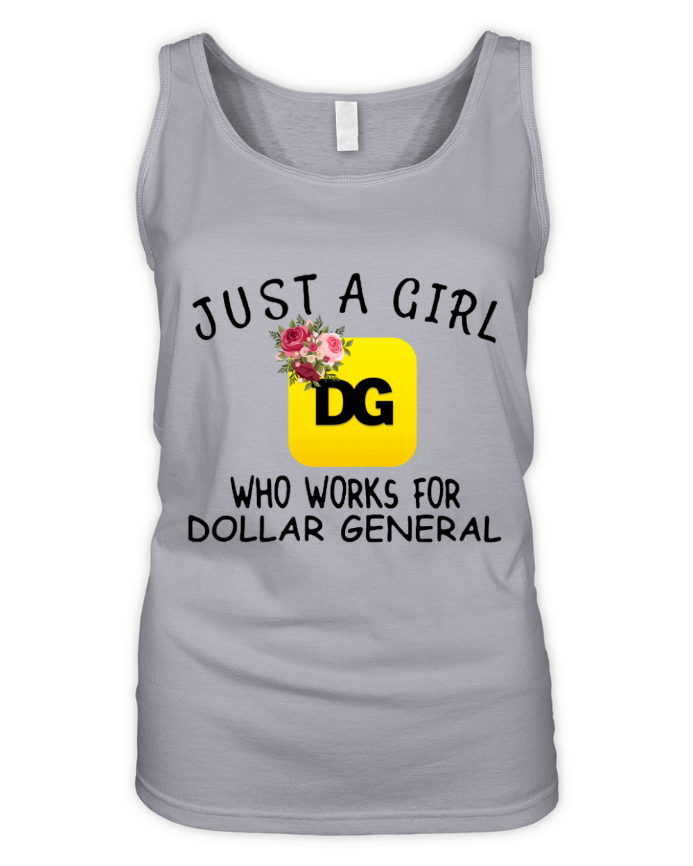 Just a girl who works for dollar general flowers Organic Women's Tank Top