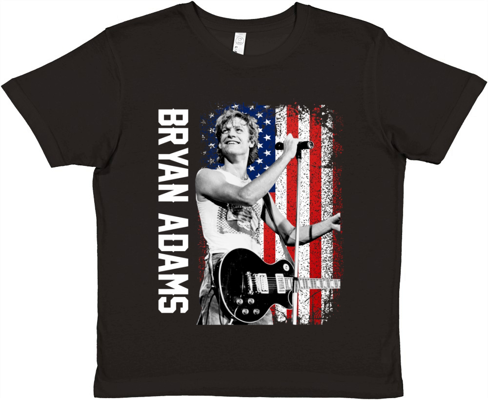 Discover Cool Bryan Adams American Flag Premium Kids Crewneck T-shirt