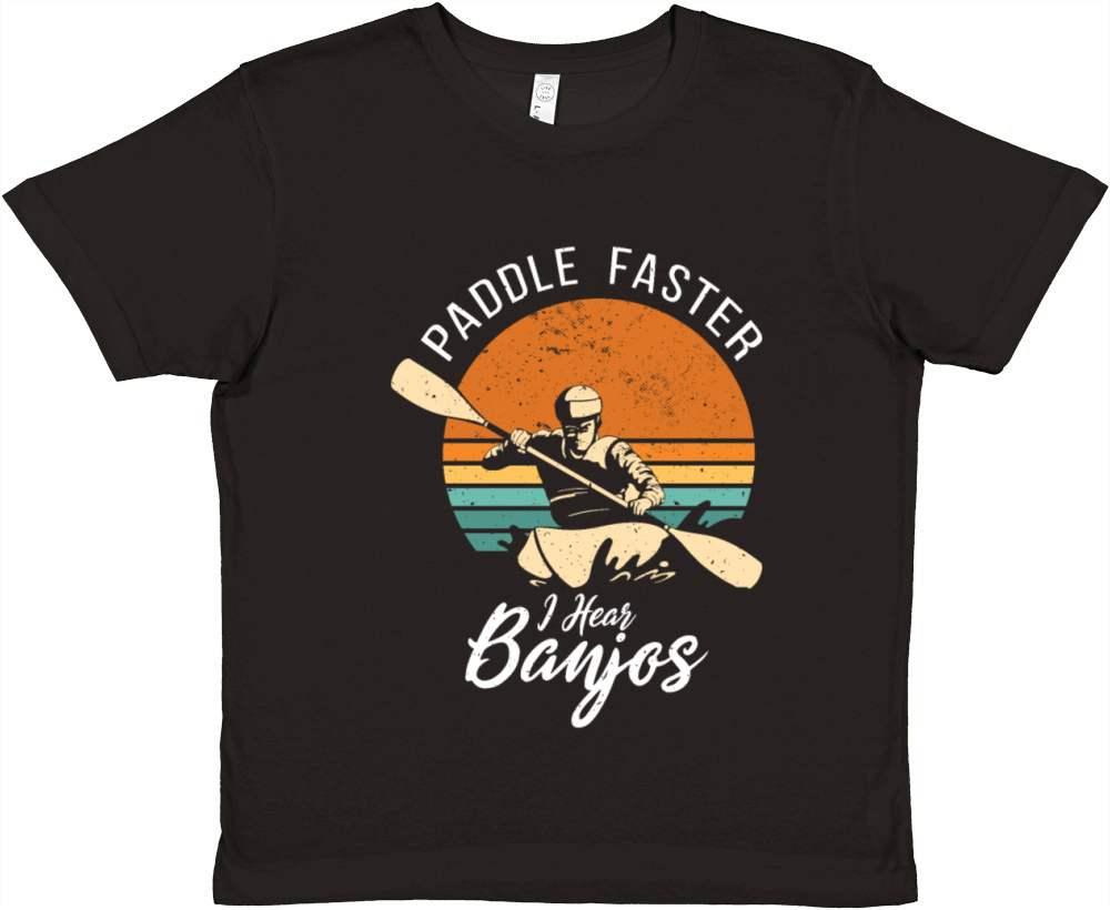 Paddle Faster I Hear Banjos Camping Kayak Premium Kids Crewneck T-shirt