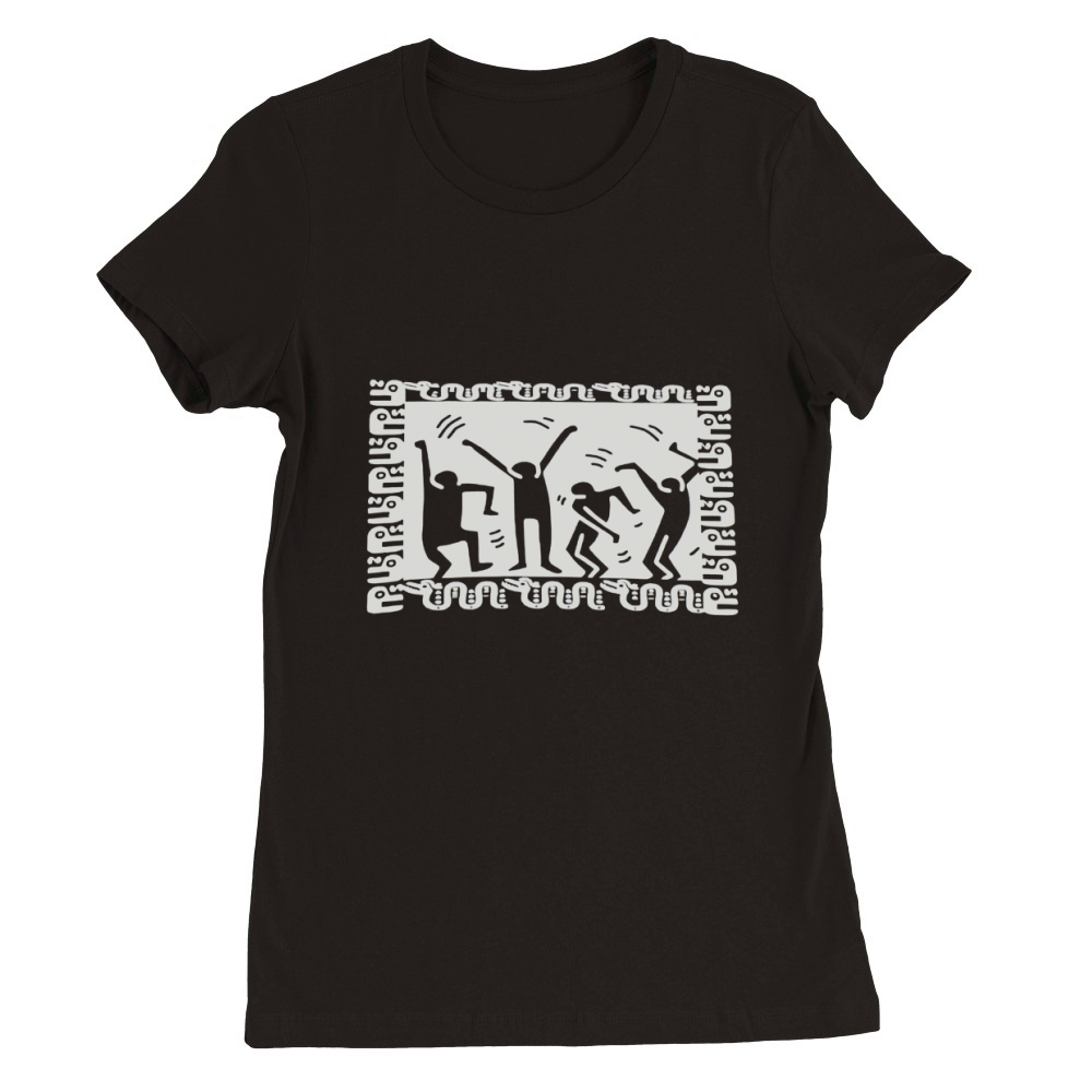 Keith Haring Dancing Premium Womens Crewneck T-shirt
