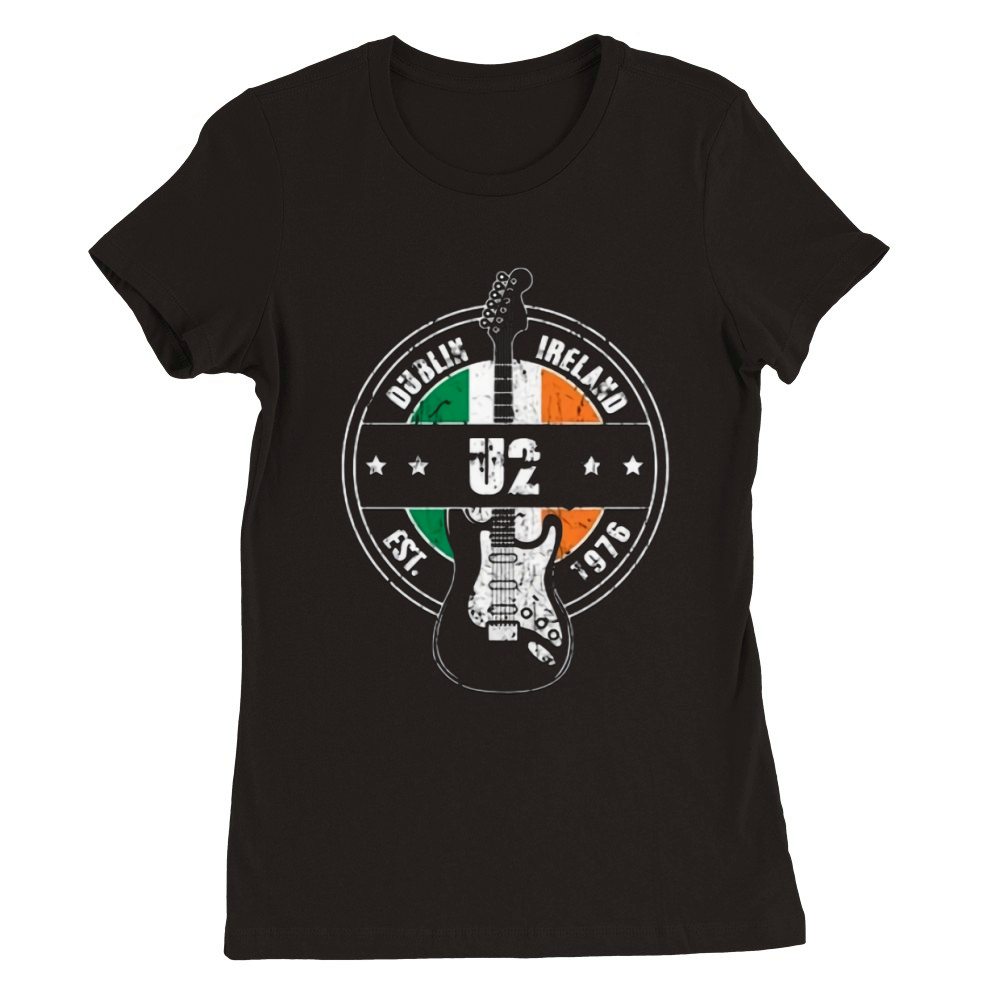 U2 Dublin Ireland Est 1976 guitarist Premium Womens Crewneck T-shirt