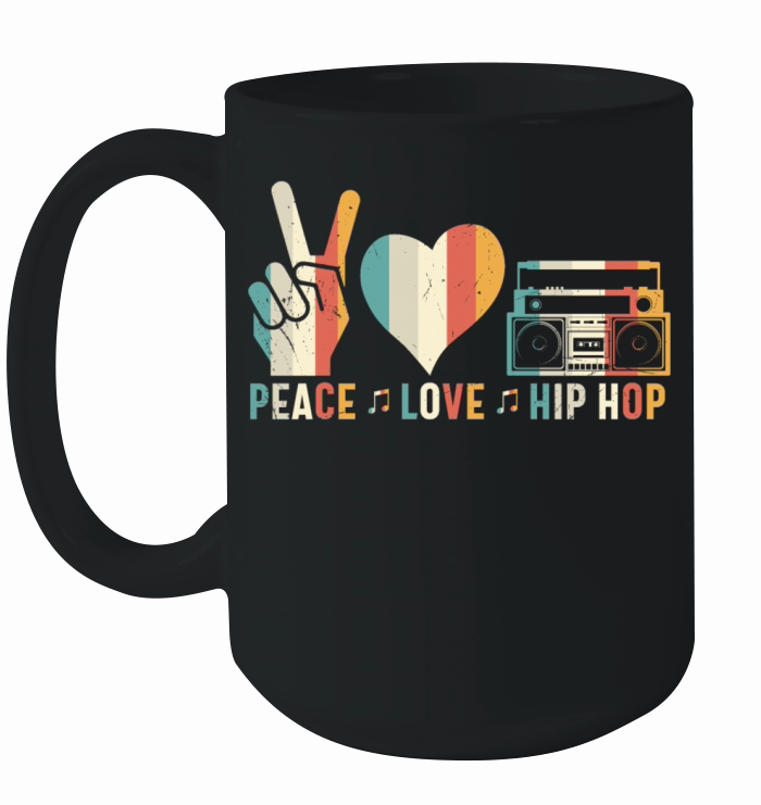 Peace Love Hip Hop Retro Ceramic Mug