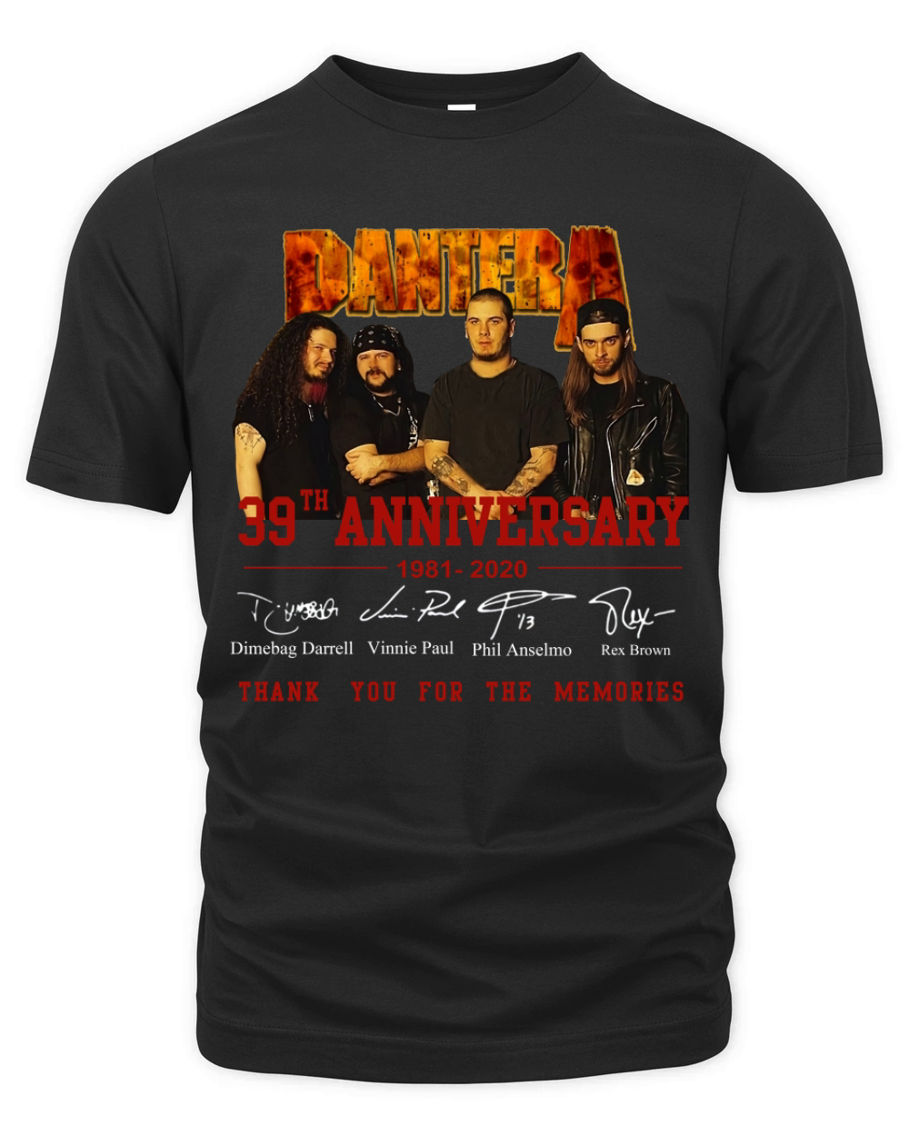 Pantera 39th anniversary 1981 2020 signatures thank for memories shirt Organic Unisex T-shirt