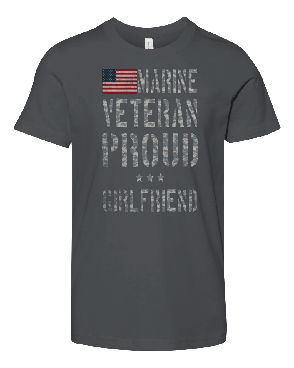 marine veteran proud girlfriend Youth Unisex Jersey Tee