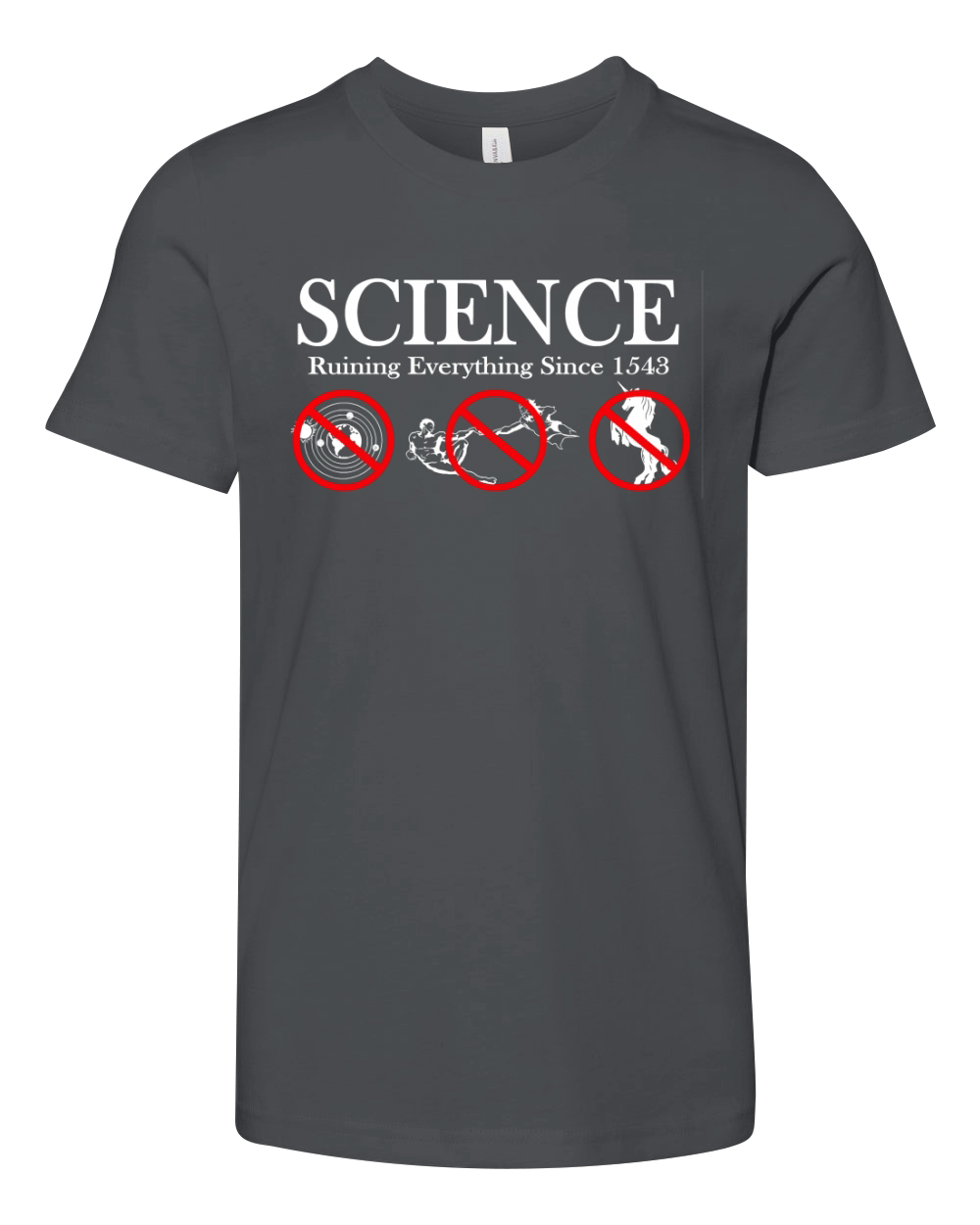 SCIENCE RUINING EVERYTHING SINCE 1543 Youth Unisex Jersey Tee