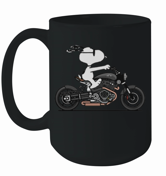 Snoopy riding motorcycle shirt Ceramic Mug
