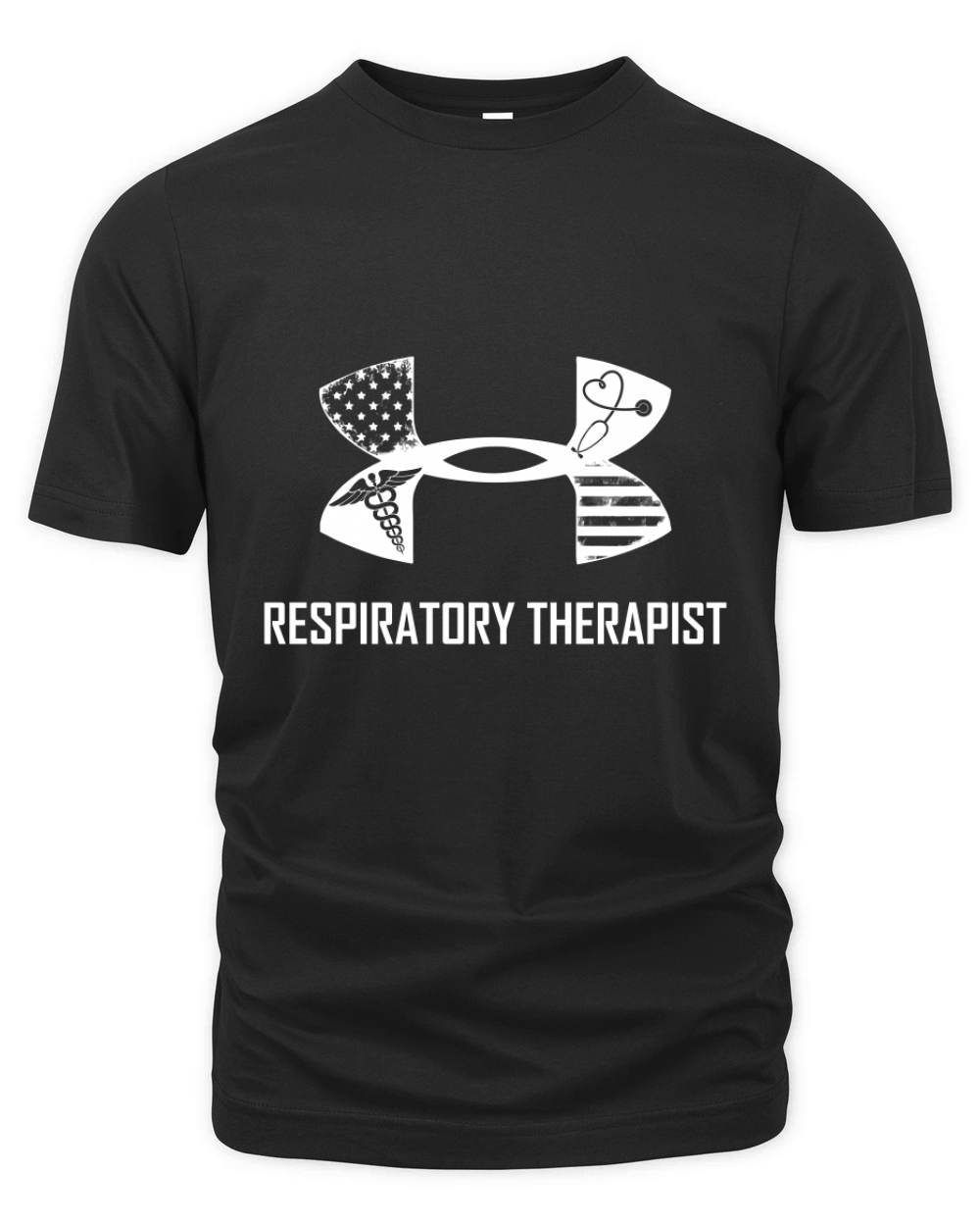 American Flag Under Armor Respiratory Therapist Organic Unisex T-shirt