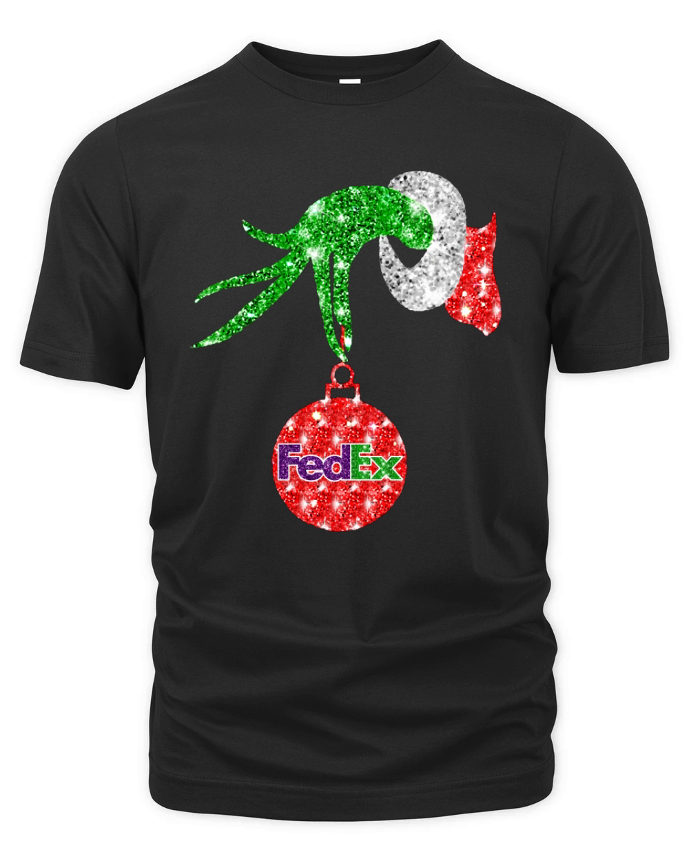 Grinch Santa holdings FedEx ornament Christmas Organic Unisex T-shirt