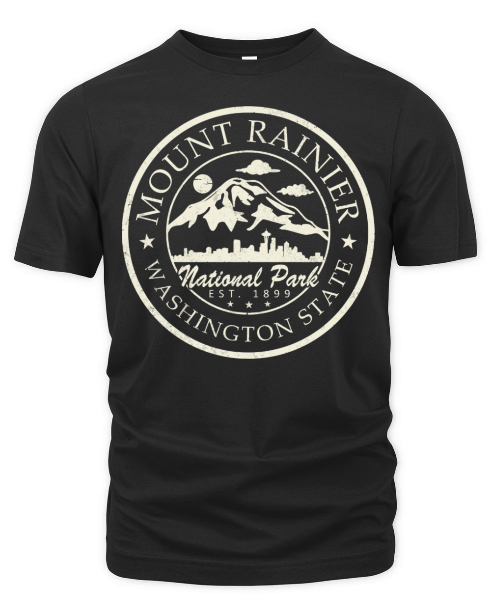 Vintage National Park Mt Rainier Organic Unisex T-shirt