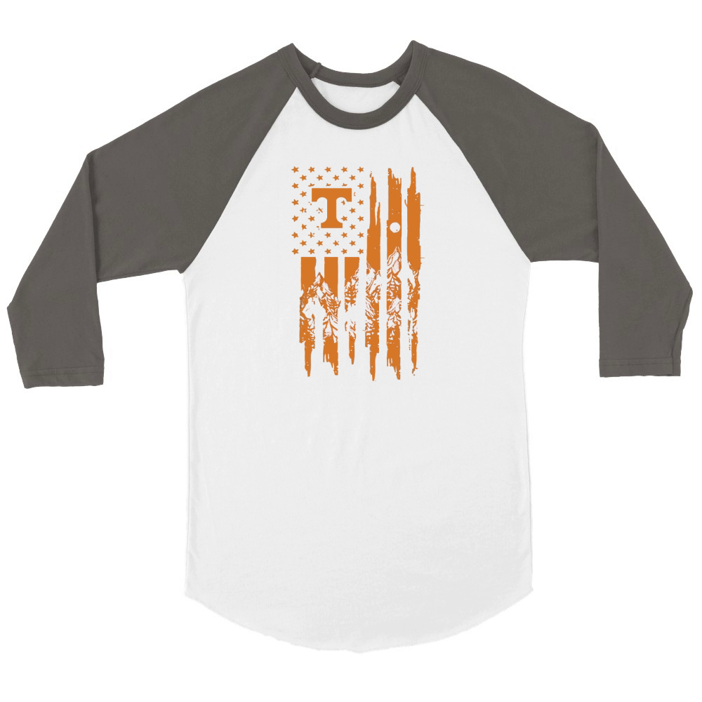 Tennessee Volunteers American Flag Unisex ¾ sleeve Raglan T-shirt
