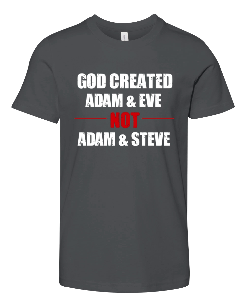 god created adam and eve not adam steve christian t shirt Youth Unisex Jersey Tee