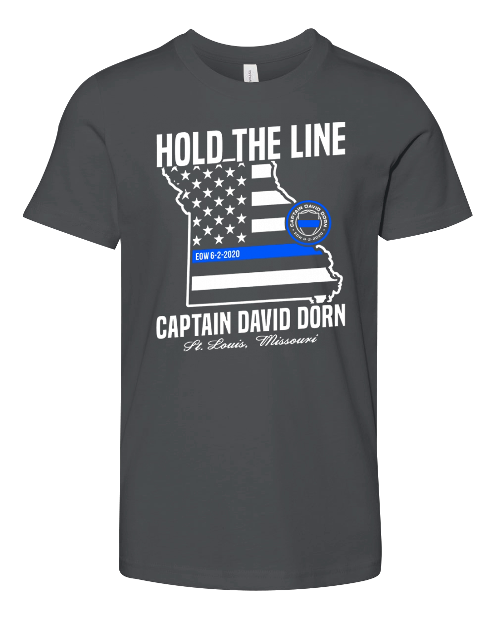 Hold the line captain david dorn Youth Unisex Jersey Tee