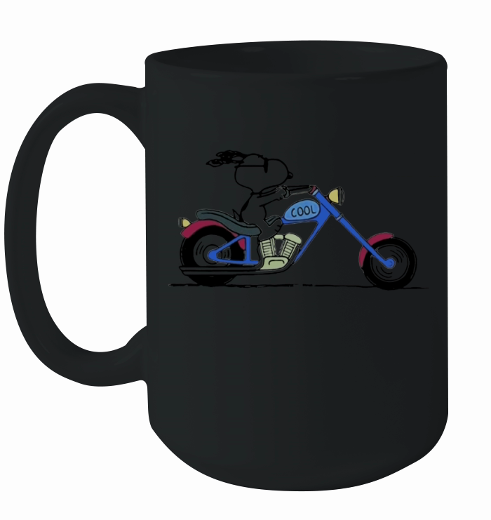 Cool Snoopy riding motorcycle Peanuts Ceramic Mug