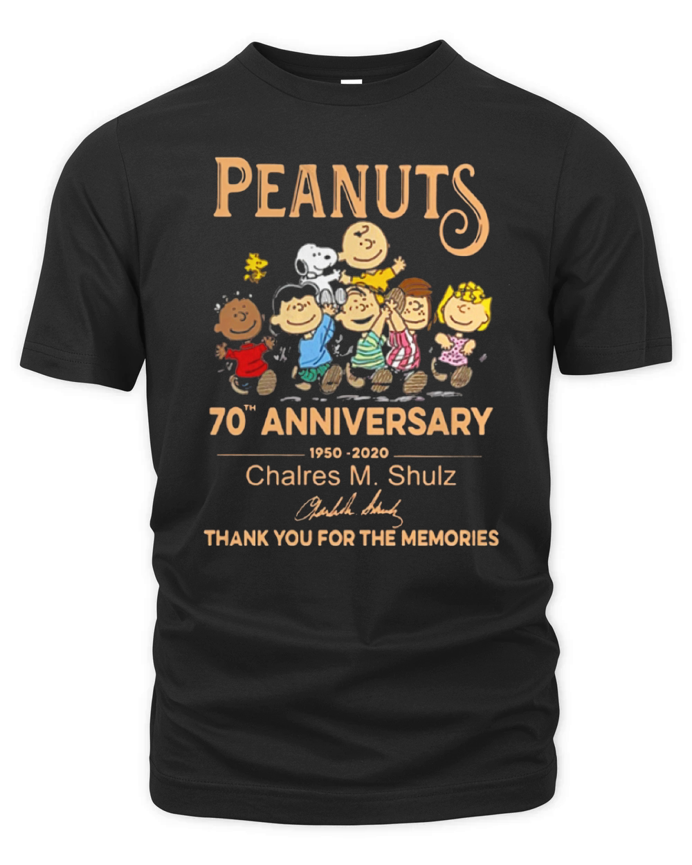 Peanuts Snoopy 70th Anniversary thank you for the memories signature Organic Unisex T-shirt