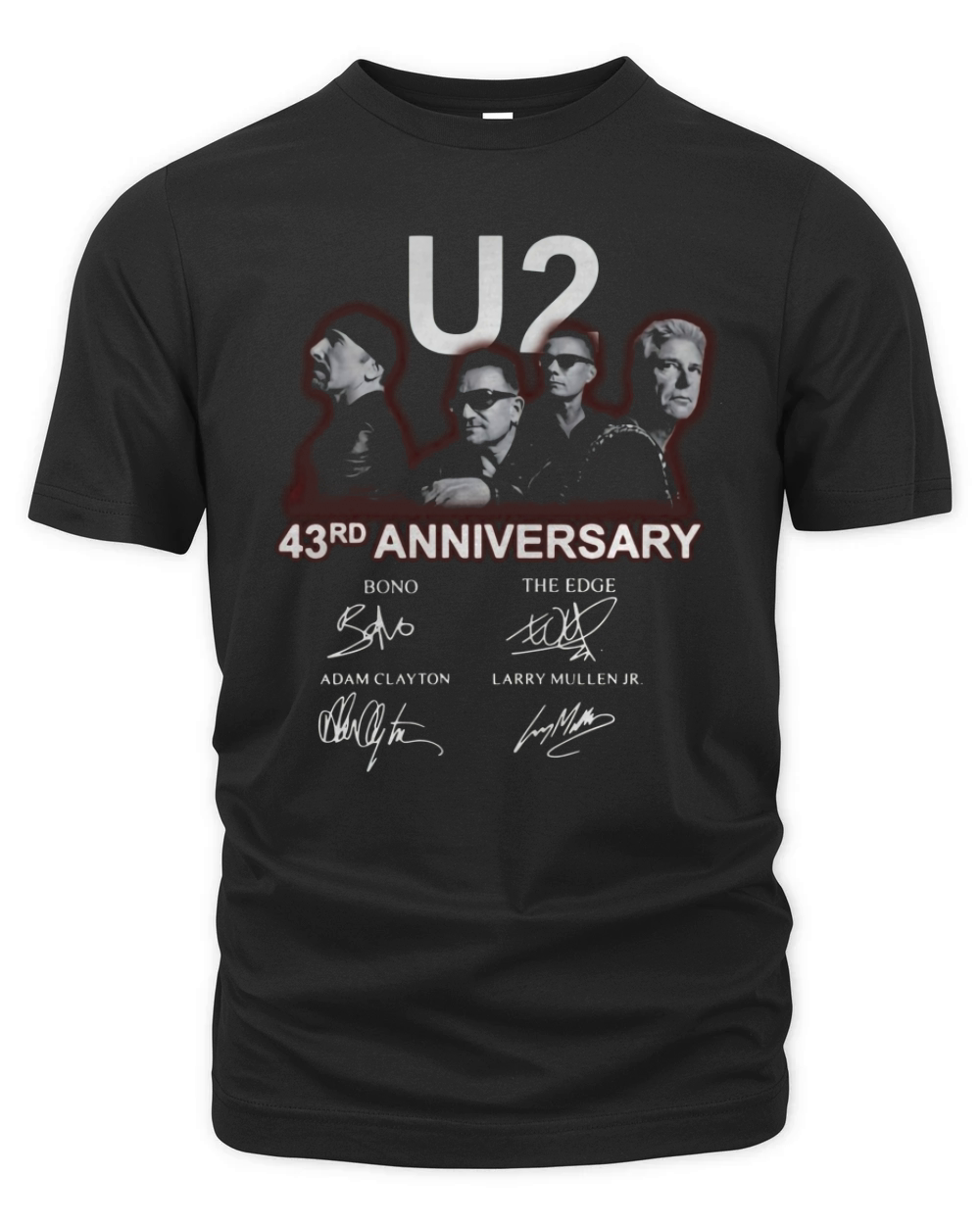U2 43rd anniversary signatures Bono The Edge Adam Clayton shirt Organic Unisex T-shirt