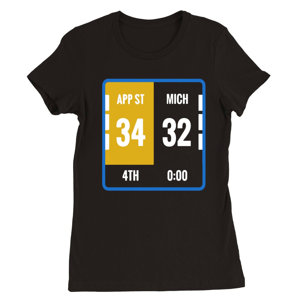 Appalachian Michigan Scoreboard Football Premium Womens Crewneck T-shirt