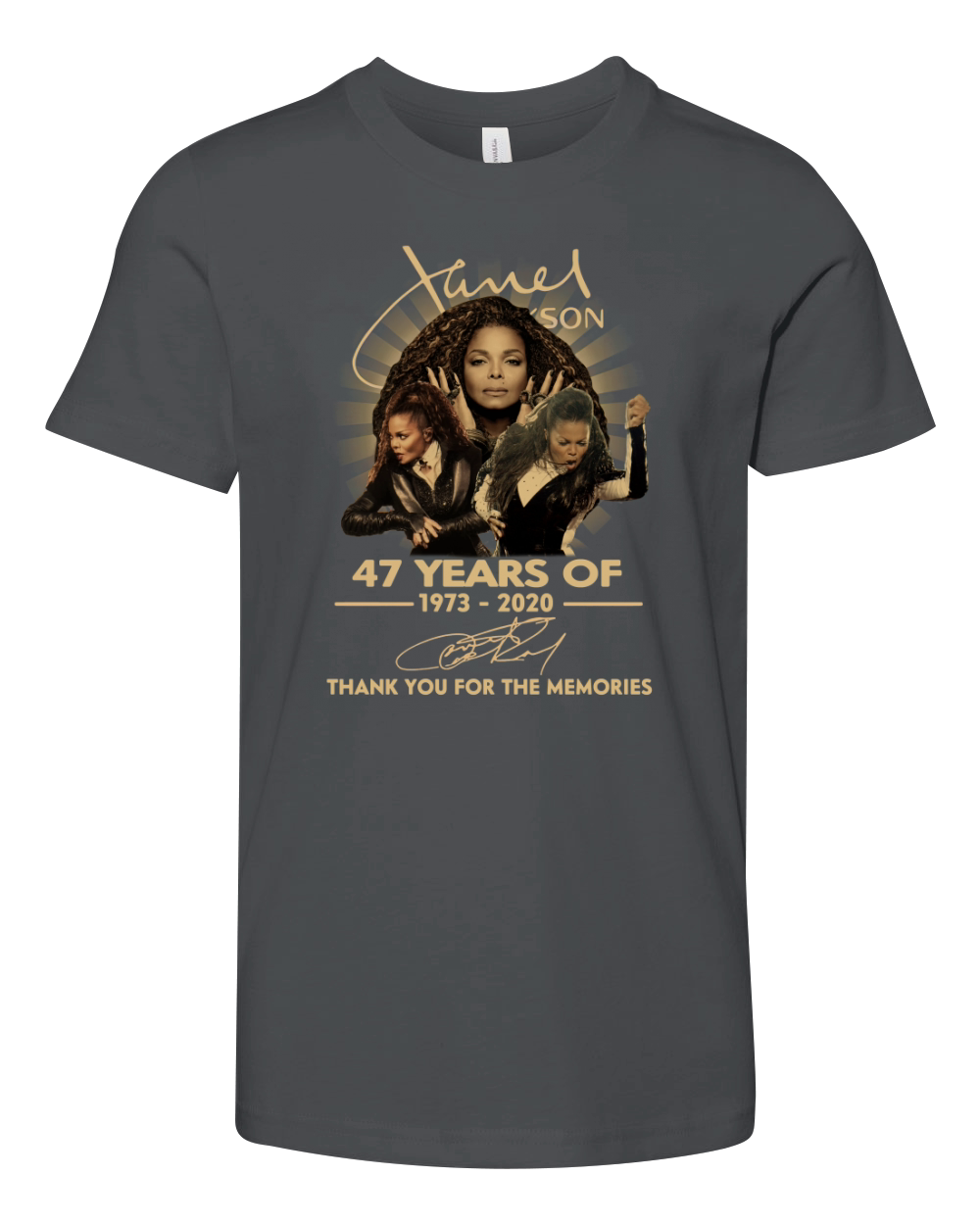 Janet Jackson 47 Years Of 1973 2020 Signature Thank You For The Memories shirt Youth Unisex Jersey Tee