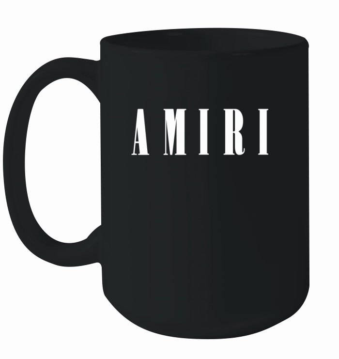 Amiri Men's Black Logo print Ceramic Mug