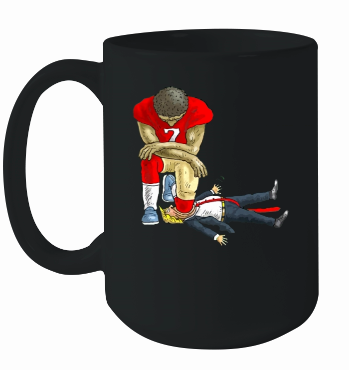 Colin Kaepernick take a knee on mouth Trump Ceramic Mug