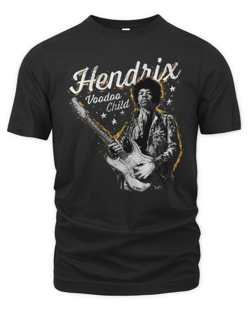 Jimi Hendrix Distressed Voodoo Child Vintage Graphic T-Shirt Organic Unisex T-shirt