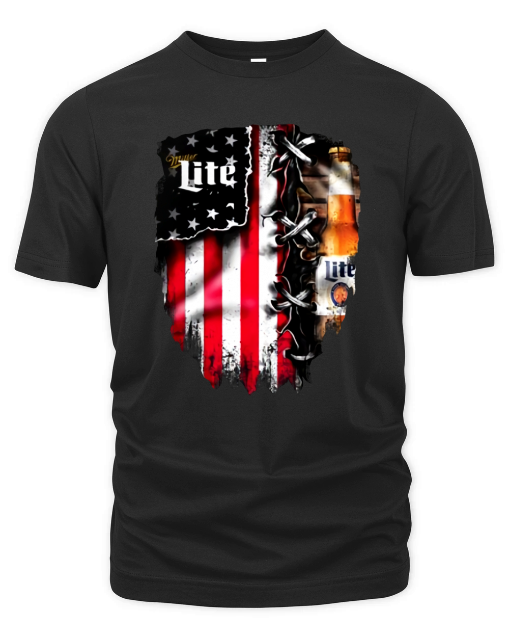 Miller Lite inside American flag shirt Organic Unisex T-shirt