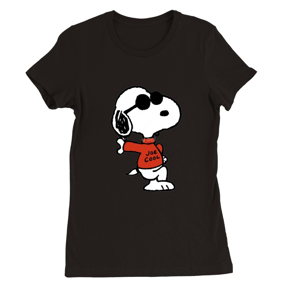 The Peanuts - Snoopy Joe Cool - T Shirt Premium Womens Crewneck T-shirt