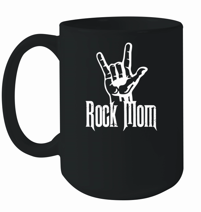 Rock Mom Hand Horns Ceramic Mug