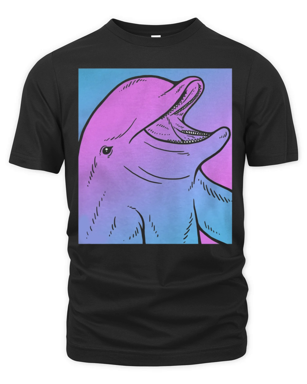 Vaporwave Dolphin Aesthetic T-Shirt - Pastel Goth Sealife Organic Unisex T-shirt