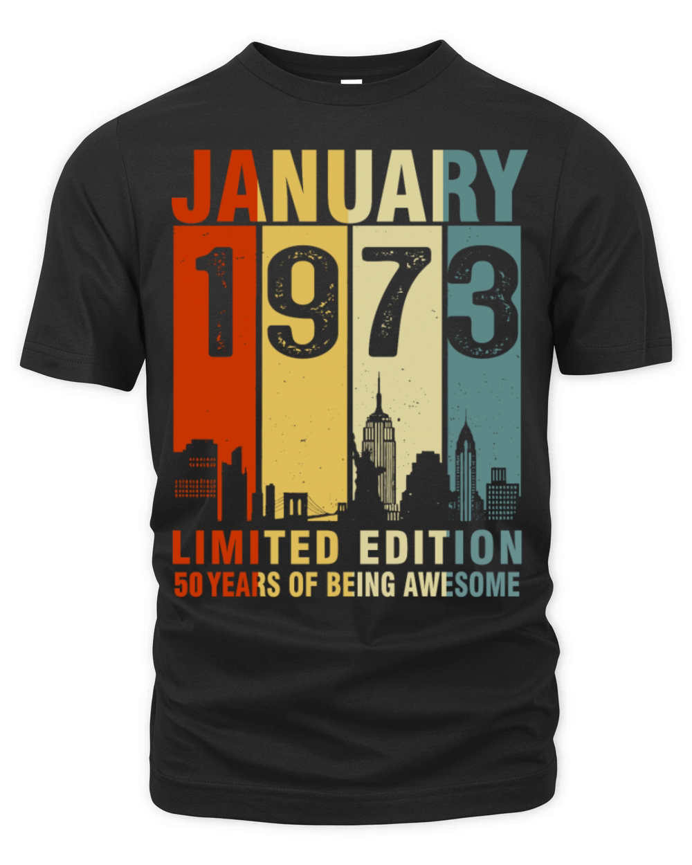 Vintage January 1973 50 Years Of Being Awesome Organic Unisex T-shirt