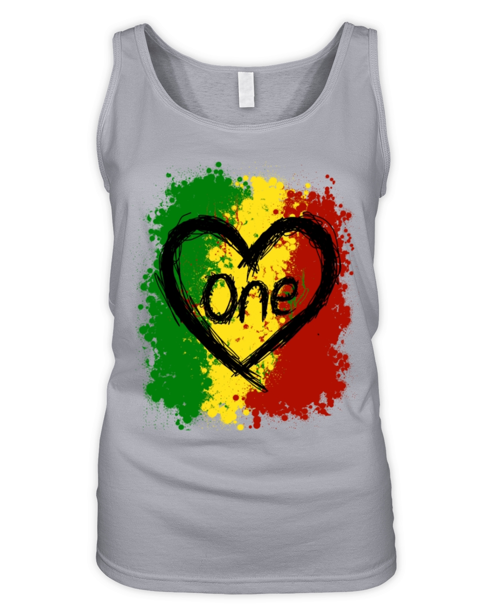 One Love Reggae Heart Rasta Colors Reggaeton Music Organic Women's Tank Top